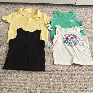 Kids Colorful Tank Tops and Polo Shirt Set